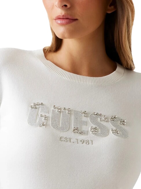 REYNA LOGO Maglione girocollo con applicazioni cremwhi - Maglie Donna