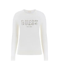 GUESS REYNA LOGO Maglione girocollo con applicazioni cremwhi - Maglie Donna - 5