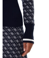 GUESS MOCK NECK AUBREY 4G Maglione slim fit 4g blue and cream - Maglie Donna - 4