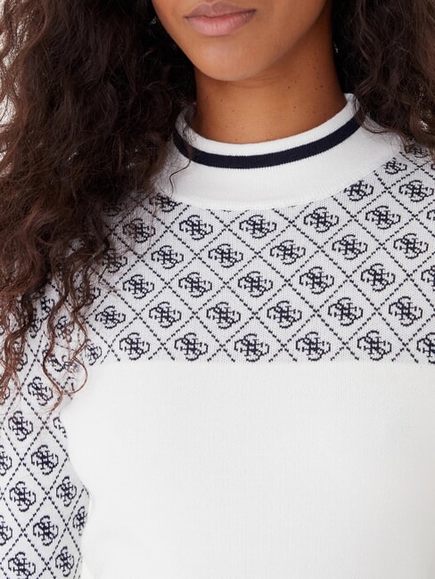 MOCK NECK AUBREY 4G Maglione slim fit 4g cream and blue - Maglie Donna