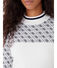 GUESS MOCK NECK AUBREY 4G Maglione slim fit 4g cream and blue - Maglie Donna - 3