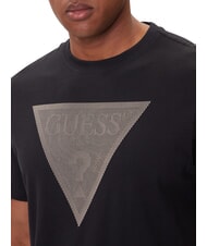 GUESS TRIANGLE LOGO T-shirt manica corta regular fit jetbla - T-shirt Uomo - 3