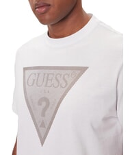 GUESS TRIANGLE LOGO T-shirt manica corta regular fit purwhite - T-shirt Uomo - 3