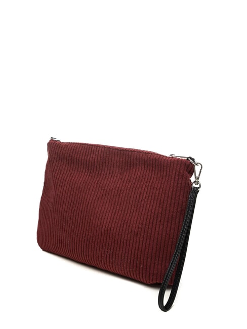 CORDUROY Pochette con polsierina e tracolla bordeaux - Borse Donna
