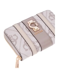 GUESS ERENIA Portafoglio medio zip around dark taupe logo - Portafogli Donna - 4