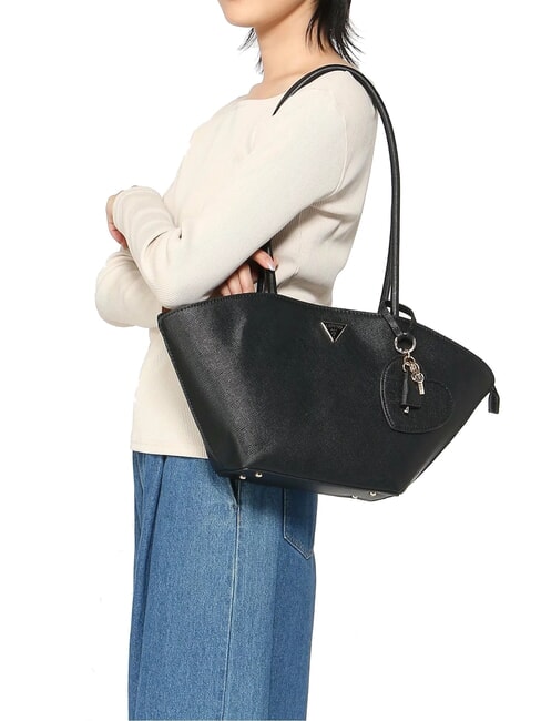 BOLENA Borsa a spalla con charm cuore NERO - Borse Donna