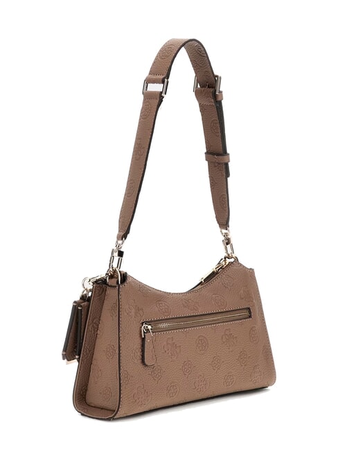 CRESIDIA II Borsa a spalla con zip dark taupe logo - Borse Donna
