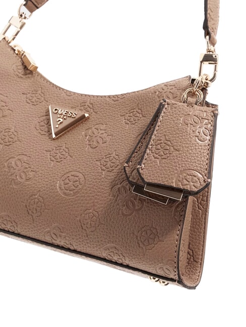 CRESIDIA II Borsa a spalla con zip dark taupe logo - Borse Donna