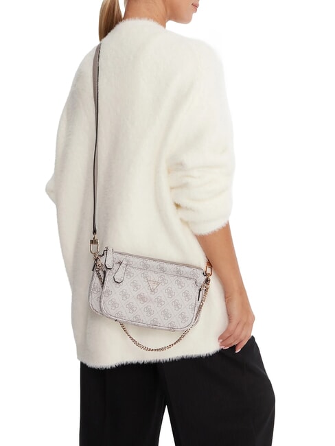 NOELLE 2 Doppia borsa a tracolla dark taupe logo - Borse Donna