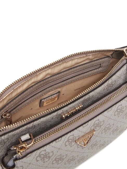 NOELLE 2 Doppia borsa a tracolla dark taupe logo - Borse Donna