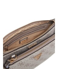 GUESS NOELLE 2 Doppia borsa a tracolla dark taupe logo - Borse Donna - 8