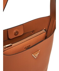GUESS MERIDIAN 2 Borsa a secchiello con pouch COGNAC - Borse Donna - 8