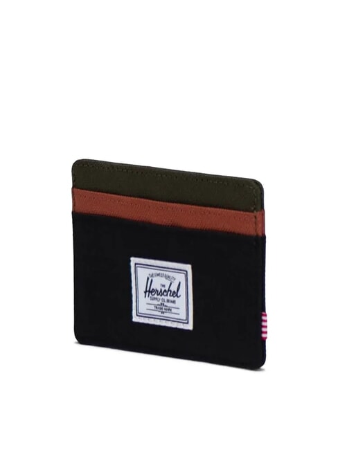 CHARLIE  Portacard piatto black/ivy green/chutney - Portafogli Donna