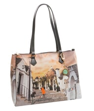 YNOT YESBAG Borsa a spalla stampata life in trulli - Borse Donna - 2