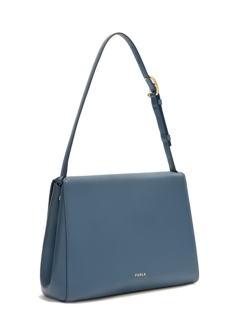 DOMUS  Borsa a spalla, in pelle grigio blu - Borse Donna