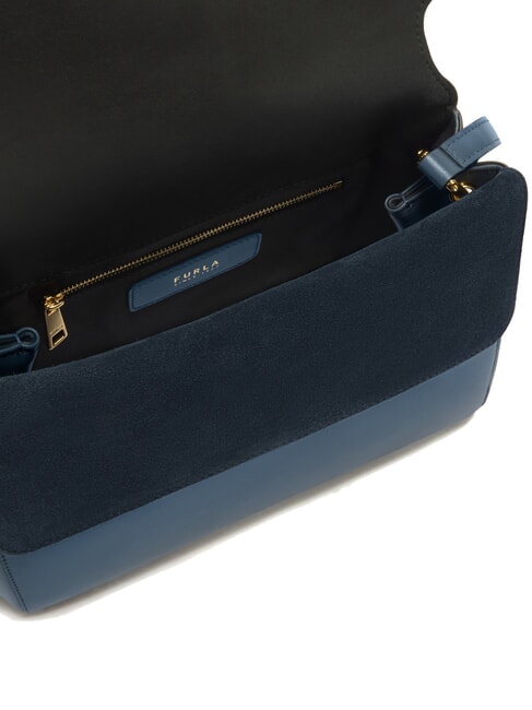DOMUS  Borsa a spalla, in pelle grigio blu - Borse Donna