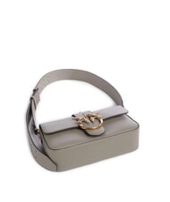 PINKO LOVE ONE SLOUCHY Borsa mini tracolla in pelle noce-antique gold - Borse Donna - 5