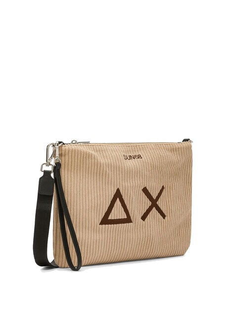 CORDUROY Pochette con polsierina e tracolla beige - Borse Donna