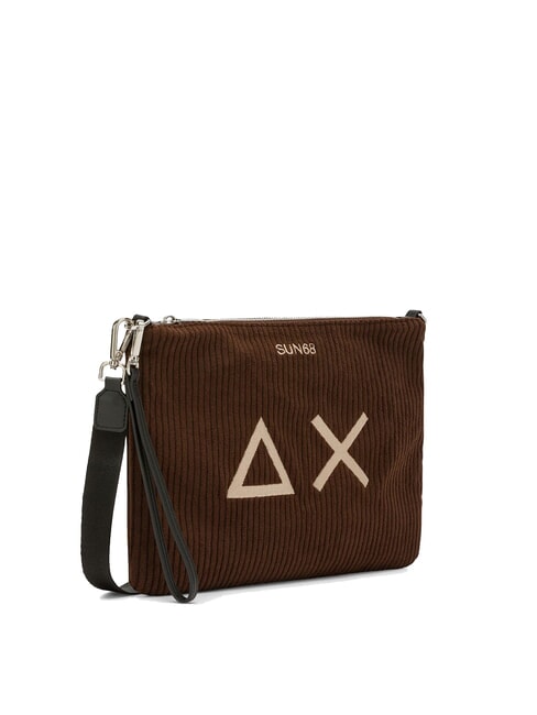 CORDUROY Pochette con polsierina e tracolla marrone - Borse Donna