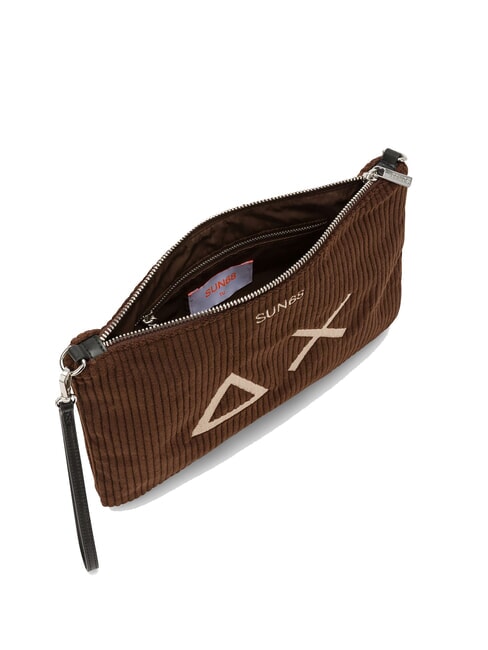 CORDUROY Pochette con polsierina e tracolla marrone - Borse Donna