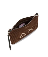 SUN68 CORDUROY Pochette con polsierina e tracolla marrone - Borse Donna - 3