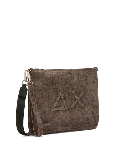 VELVET Pochette con polisierina e tracolla fango - Borse Donna