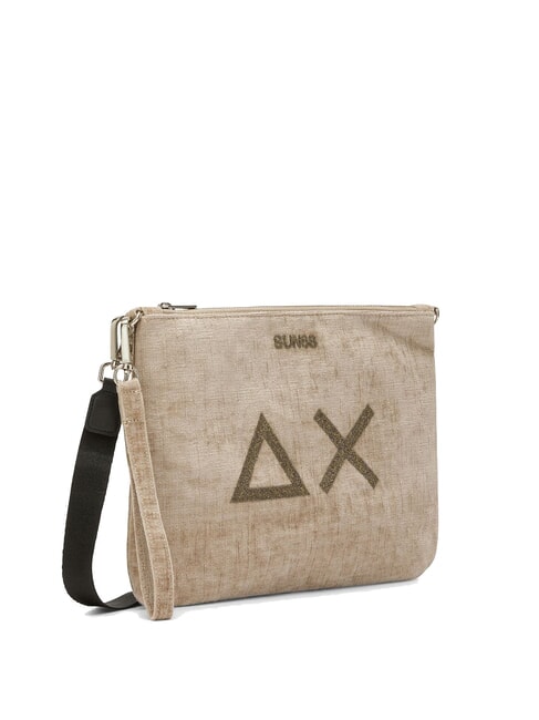 VELVET Pochette con polisierina e tracolla beige - Borse Donna