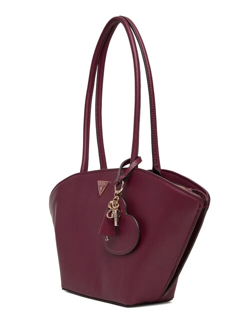 BOLENA Borsa a spalla con charm cuore wine - Borse Donna