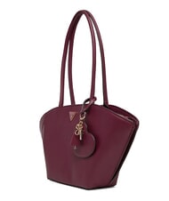 GUESS BOLENA Borsa a spalla con charm cuore wine - Borse Donna - 2