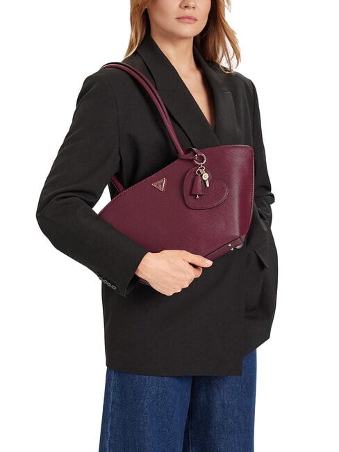 BOLENA Borsa a spalla con charm cuore wine - Borse Donna