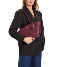 GUESS BOLENA Borsa a spalla con charm cuore wine - Borse Donna - 5