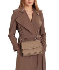 GUESS CRESIDIA II Borsa a tracolla con flap dark taupe logo - Borse Donna - 5