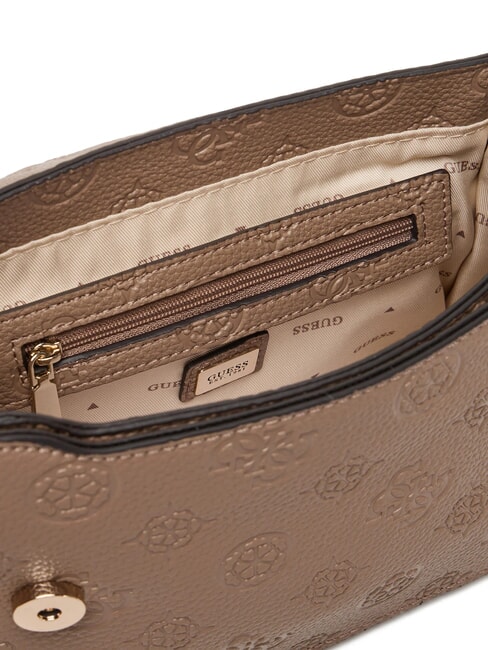 CRESIDIA II Borsa a tracolla con flap dark taupe logo - Borse Donna