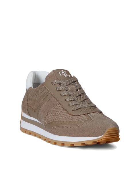 DANI Sneakers microforate in pelle suede taupe brown/taupe brown/white - Scarpe Donna