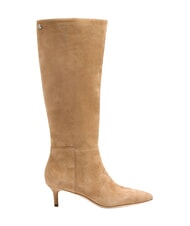 RALPH LAUREN MCKAY Stivali alti pelle suede con tacco basso - Scarpe Donna