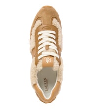 RALPH LAUREN DANI Snekers in pelle con inserti in montone natural/camel/buff - Scarpe Donna - 3