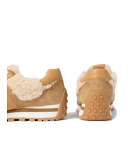 RALPH LAUREN DANI Snekers in pelle con inserti in montone natural/camel/buff - Scarpe Donna - 4
