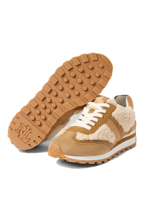 DANI Snekers in pelle con inserti in montone natural/camel/buff - Scarpe Donna