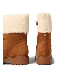 RALPH LAUREN ALLYSON Sativaletti in montone e pelle suede lauren tan2 - Scarpe Donna - 7