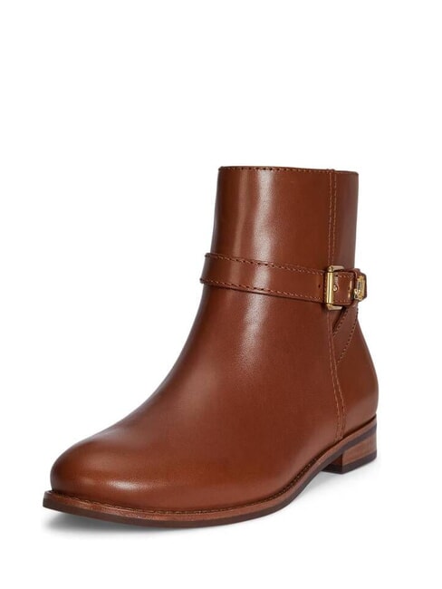 BROOKE 2 Stivaletti bassi in pelle con fibbia lauren tan1 - Scarpe Donna