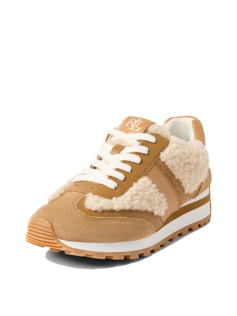 DANI Snekers in pelle con inserti in montone natural/camel/buff - Scarpe Donna