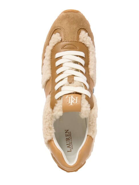 DANI Snekers in pelle con inserti in montone natural/camel/buff - Scarpe Donna