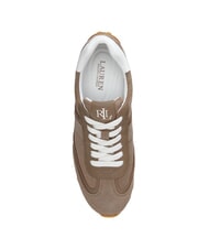 RALPH LAUREN DANI Sneakers microforate in pelle suede taupe brown/taupe brown/white - Scarpe Donna - 4