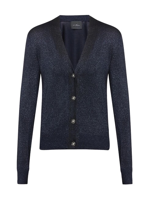 PEACEFUL Cardigan lurex con bottoni blue navy - Maglie Donna