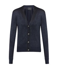 JOHN RICHMOND PEACEFUL Cardigan lurex con bottoni blue navy - Maglie Donna - 4