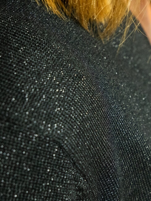 PEACEFUL Cardigan lurex con bottoni black - Maglie Donna