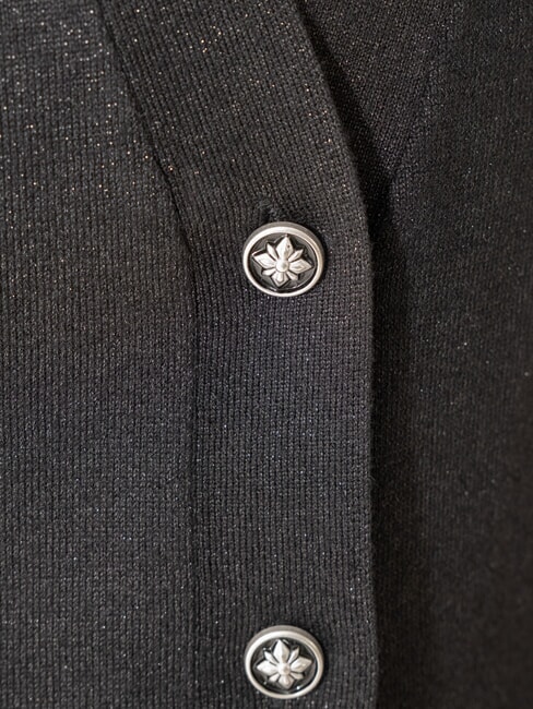 PEACEFUL Cardigan lurex con bottoni black - Maglie Donna