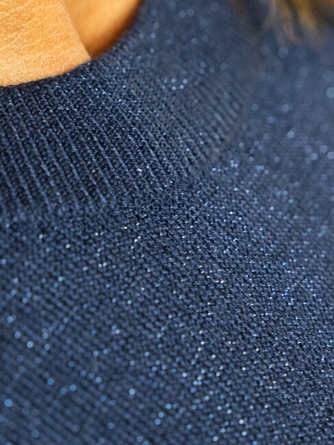 PARANA Maglia girocollo in lurex blue - Maglie Donna