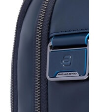 PIQUADRO BLUE SQUARE Zaino in pelle fast-check porta pc 15,6" blu - Zaini da lavoro porta PC - 4