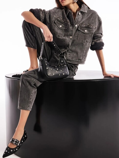 ESTER Borsa piccola a spalla con borchiette NERO - Borse Donna